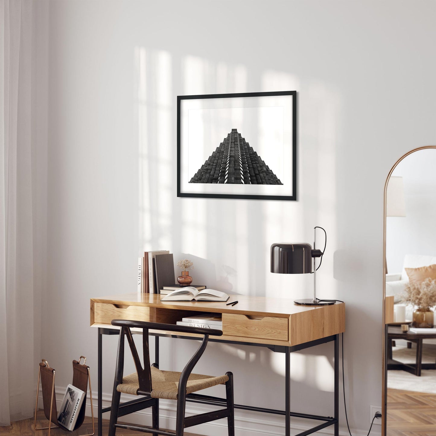 Black and white fine art print of 1300 Avenue of the Americas Midtown Manhattan NYC