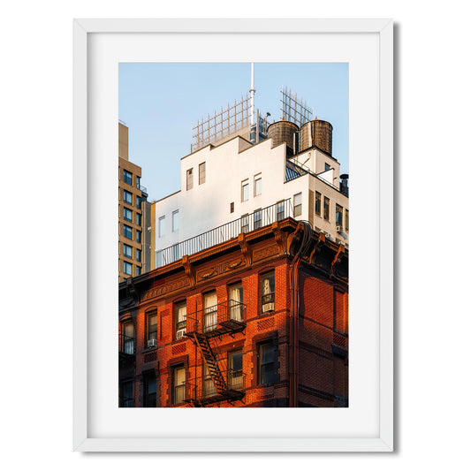 Fine art print of Historical and Modern Buildings Stacked in Garment District NYC