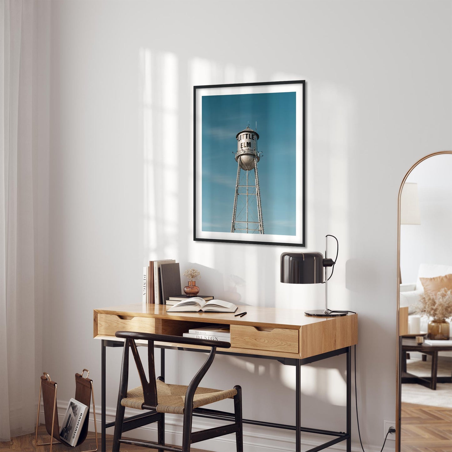 Architecture Photography Color Fine Art Print of Historic Little Elm Water Tower in Texas