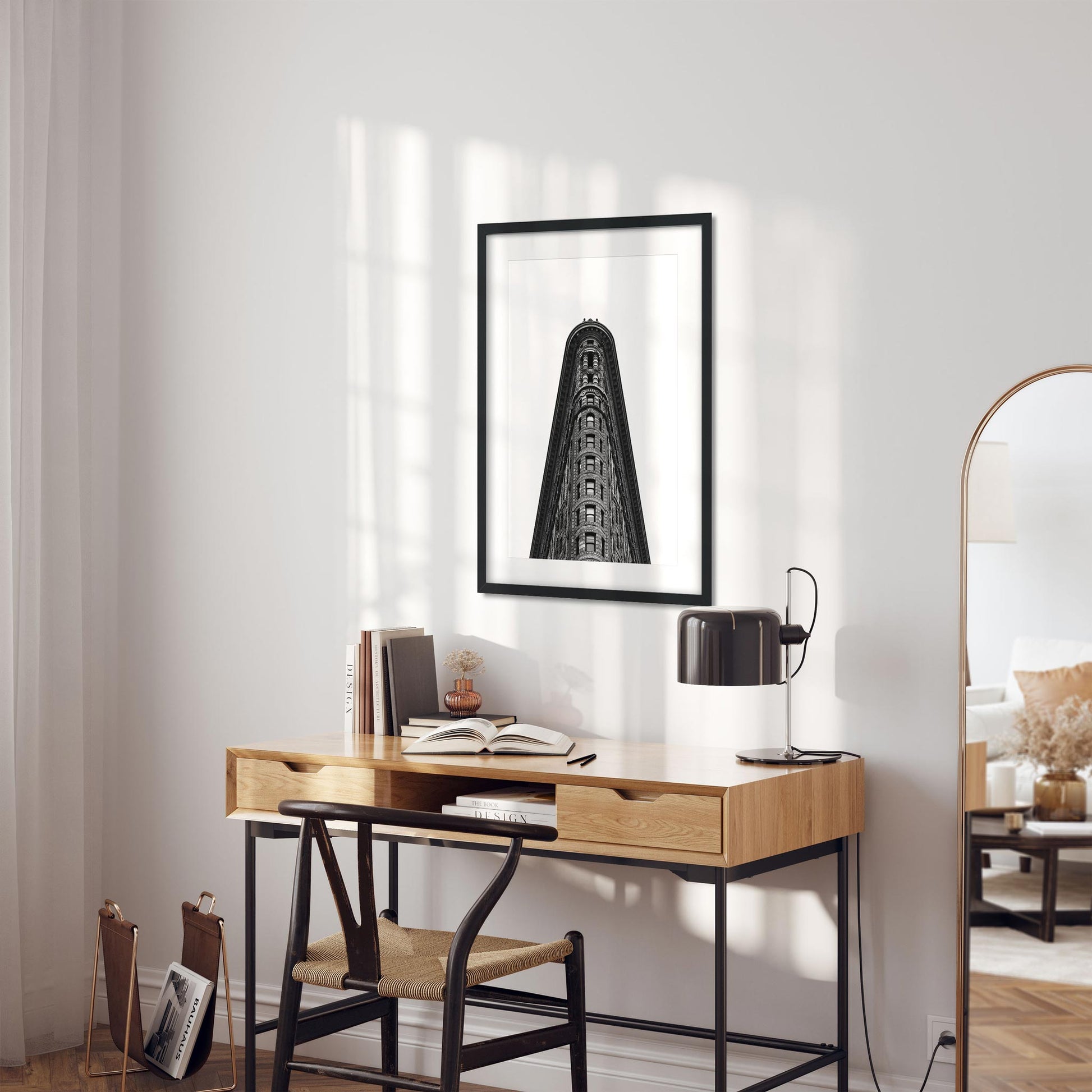 Black and white fine art print of Flatiron Building New York City