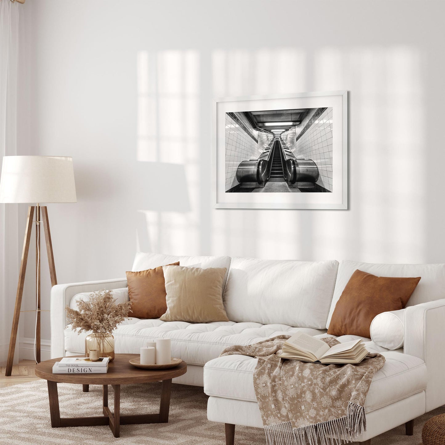 Black and white fine art print of Whitehall Street Subway Lower Manhattan New York City