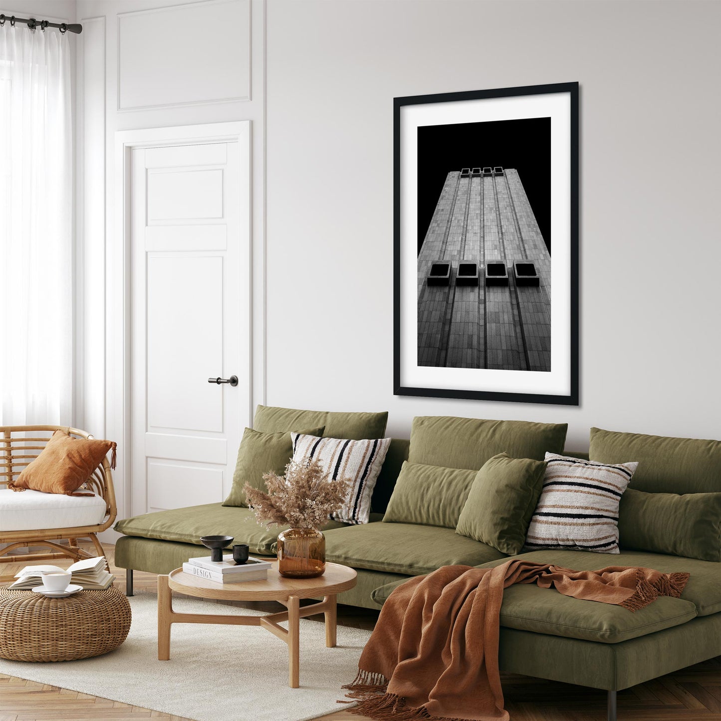 Black and white fine art print of AT&T Long Lines Building in Tribeca New York City