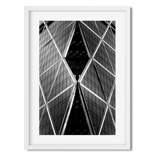 Black and white fine art print of Hearst Tower Midtown Manhattan NYC