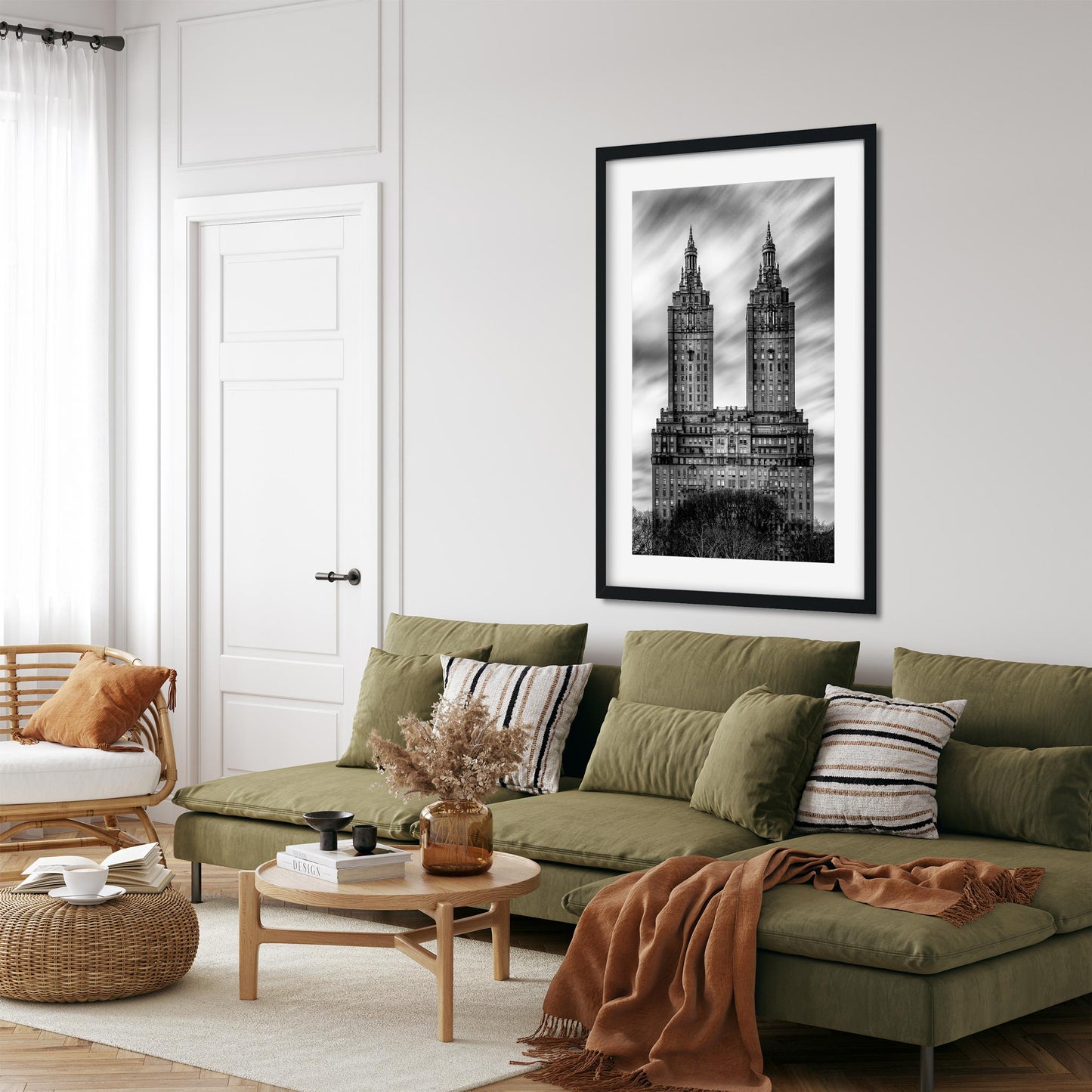 Black and white fine art print of The San Remo Upper West Side New York City