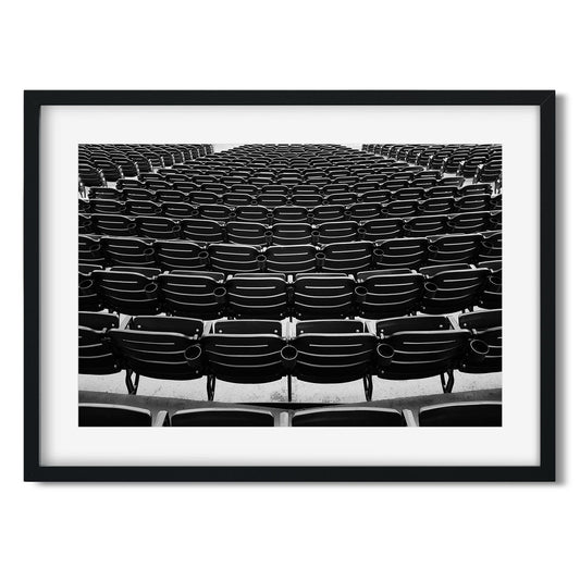 Black and white fine art print of Baseball Park Brooklyn New York