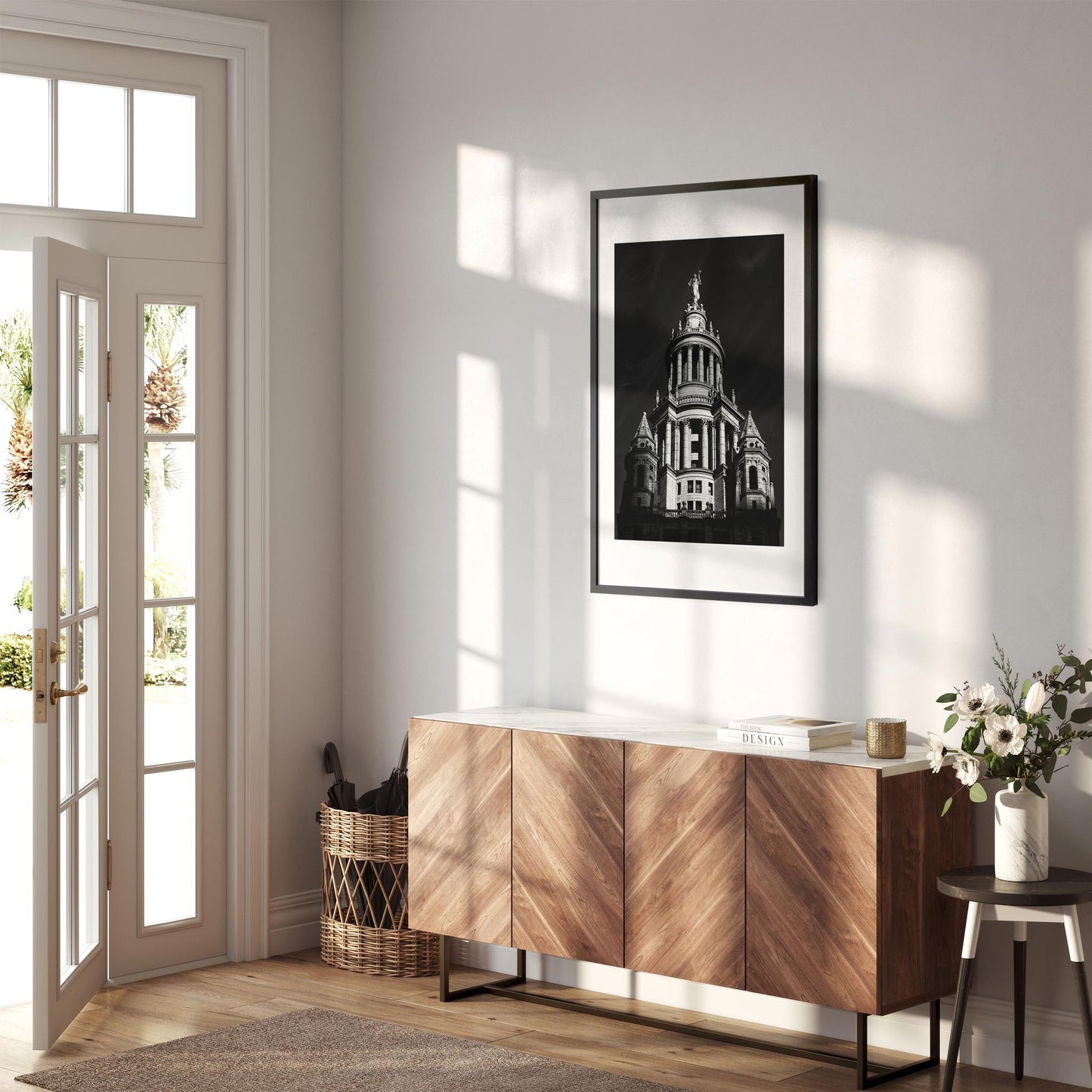Black and white fine art print of Manhattan Borough President's Office  New York City