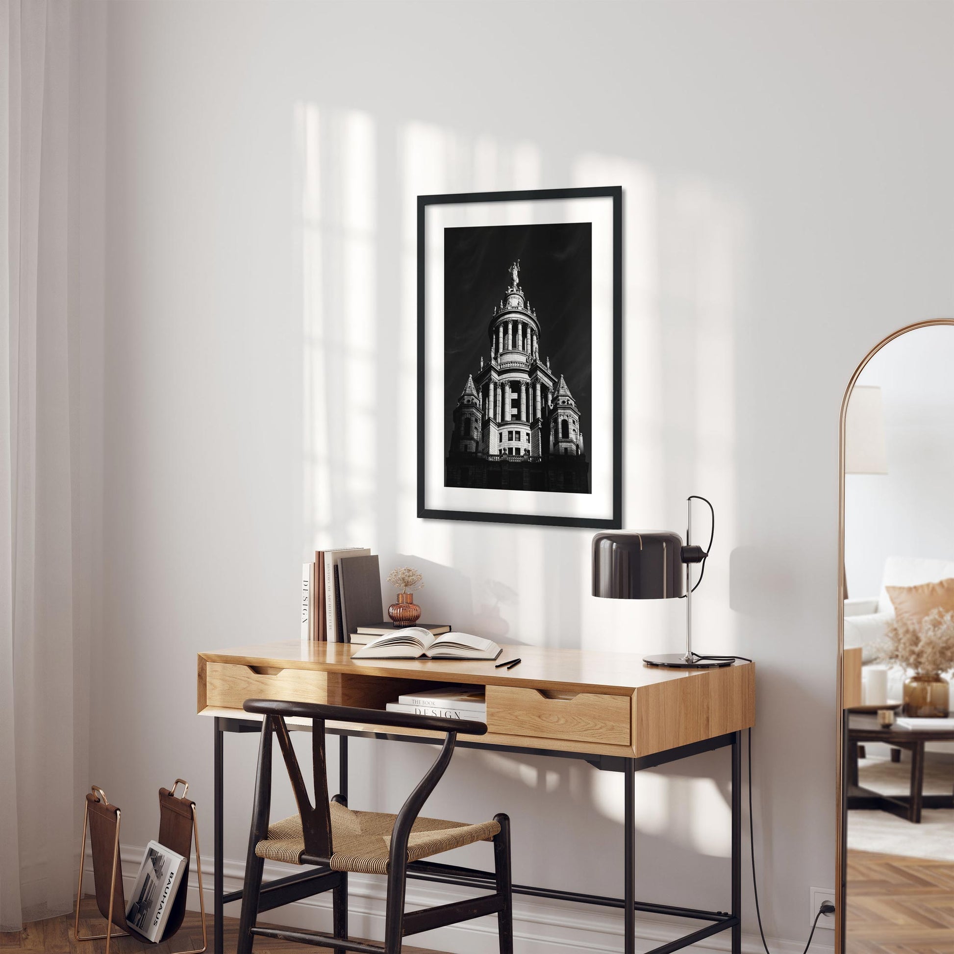 Black and white fine art print of Manhattan Borough President's Office  New York City