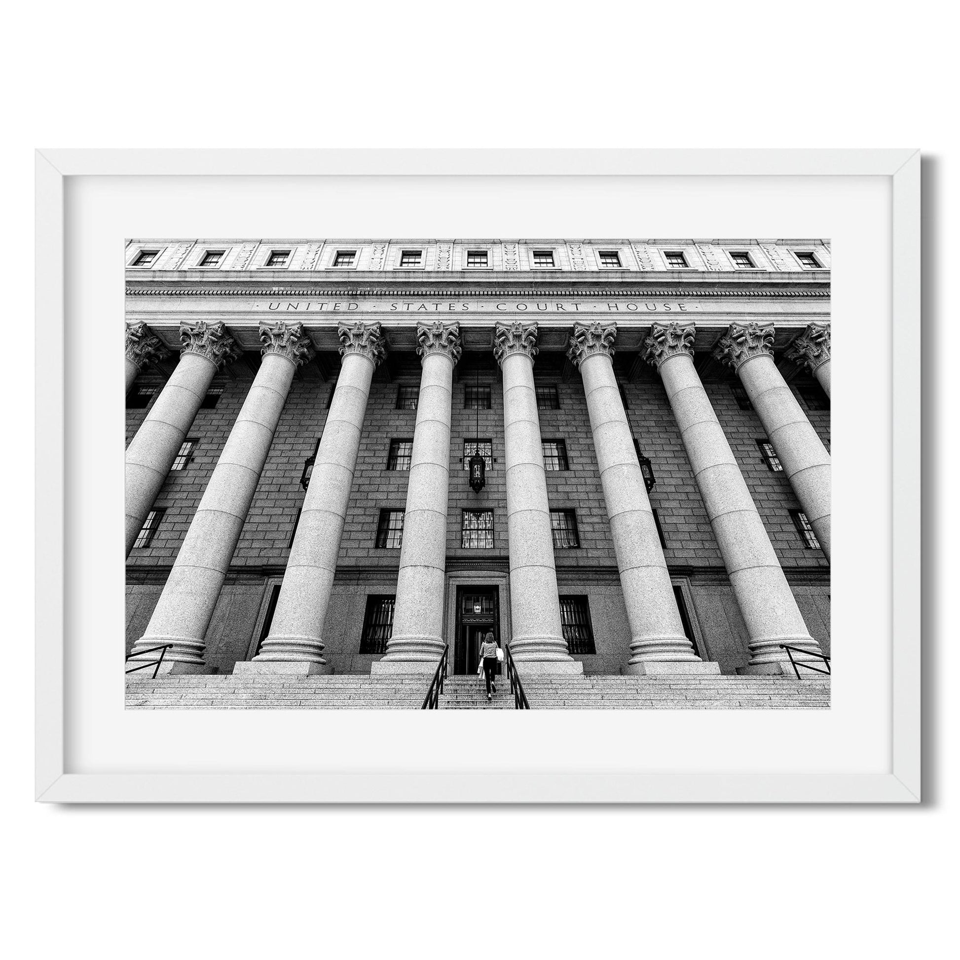 Black and white fine art print of New York County Supreme Court Lower Manhattan NYC