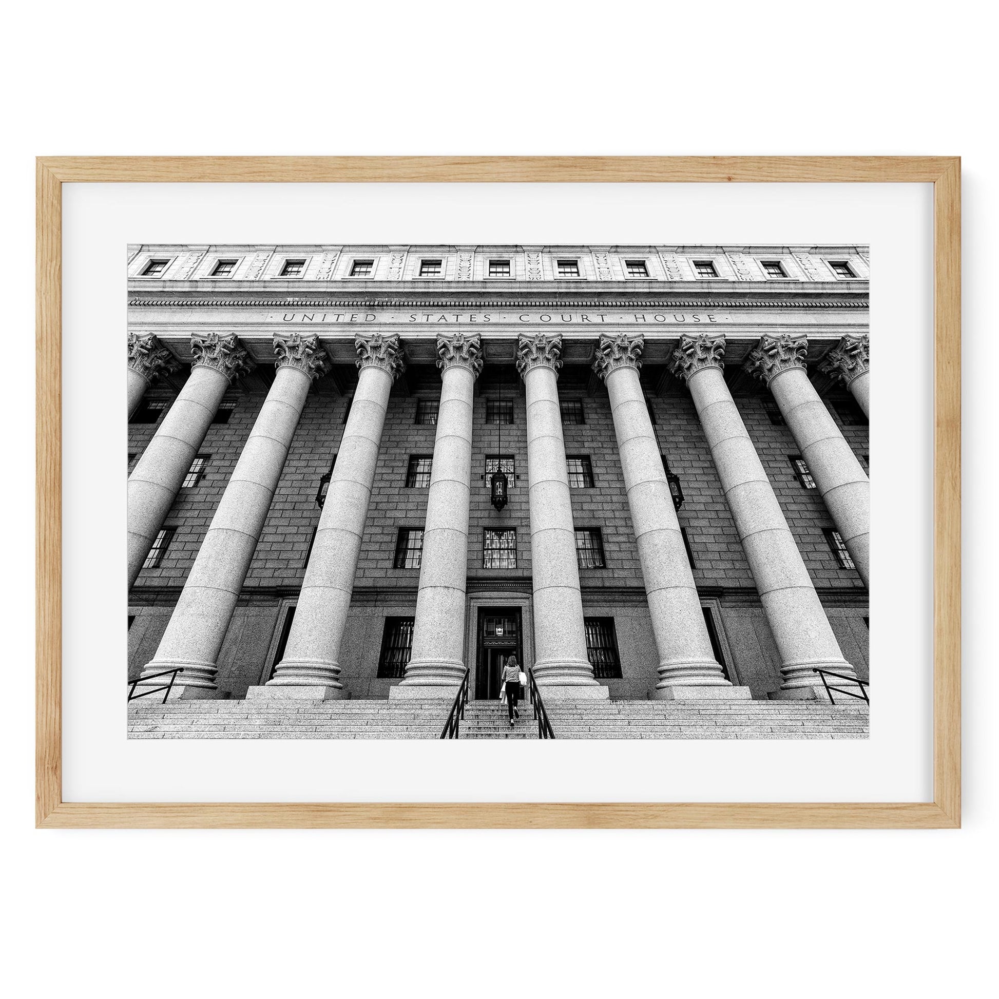 Black and white fine art print of New York County Supreme Court Lower Manhattan NYC