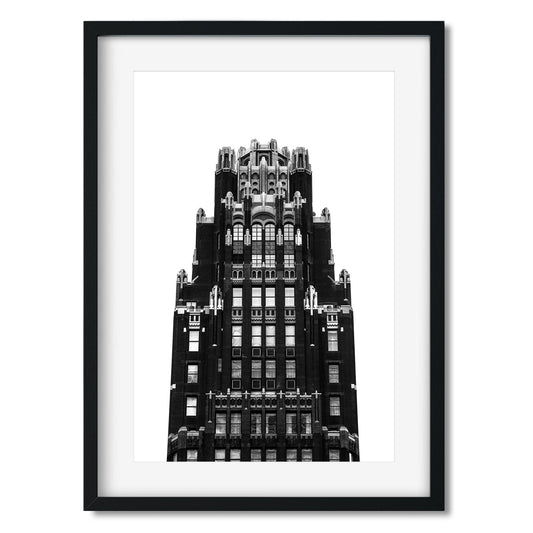 Black and white fine art print of American Radiator Building Midtown Manhattan New York City