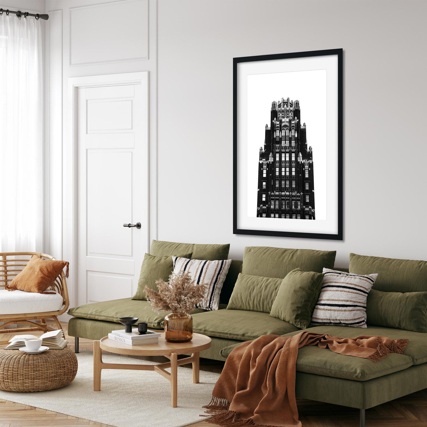 Black and white fine art print of American Radiator Building Midtown Manhattan New York City