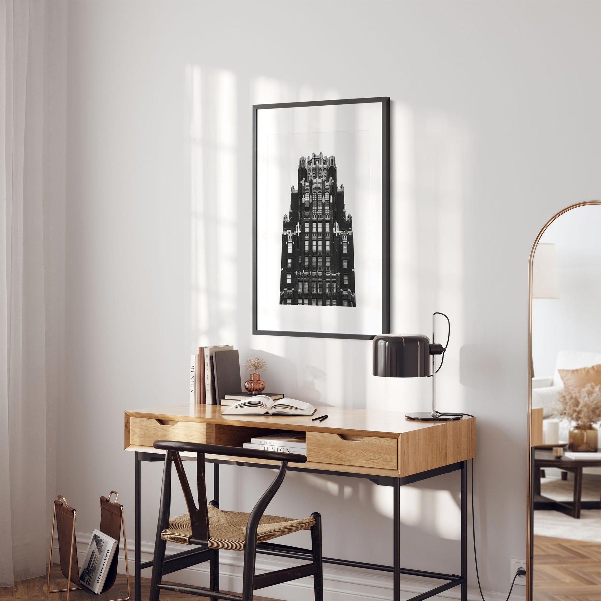 Black and white fine art print of American Radiator Building Midtown Manhattan New York City