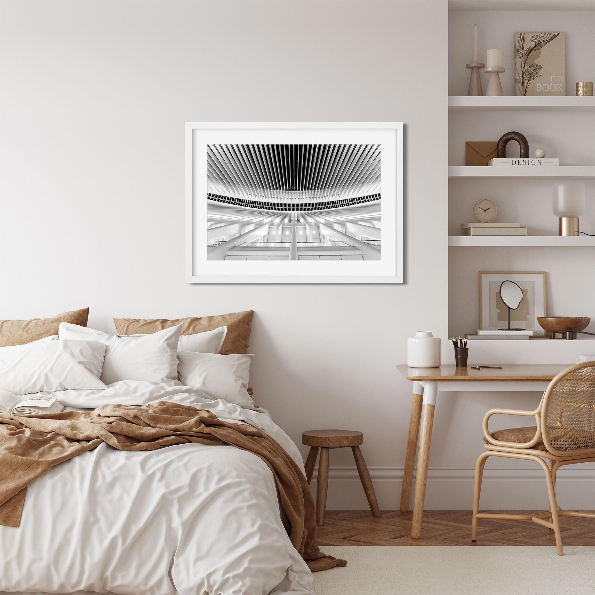 Black and white fine art print of World Trade Center Oculus Lower Manhattan New York City