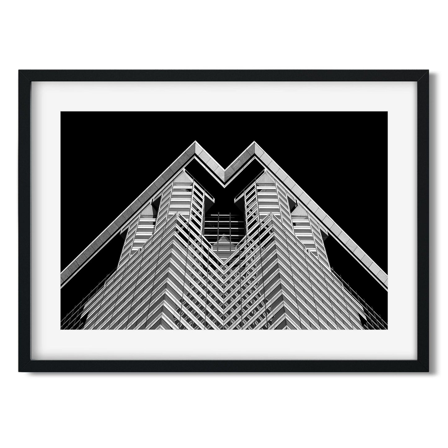 Black and white fine art print of 60 Wall Street Lower Manhattan New York City