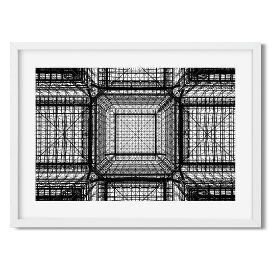 Black and white fine art print of Net, Jacob K. Javits Convention Center New York City