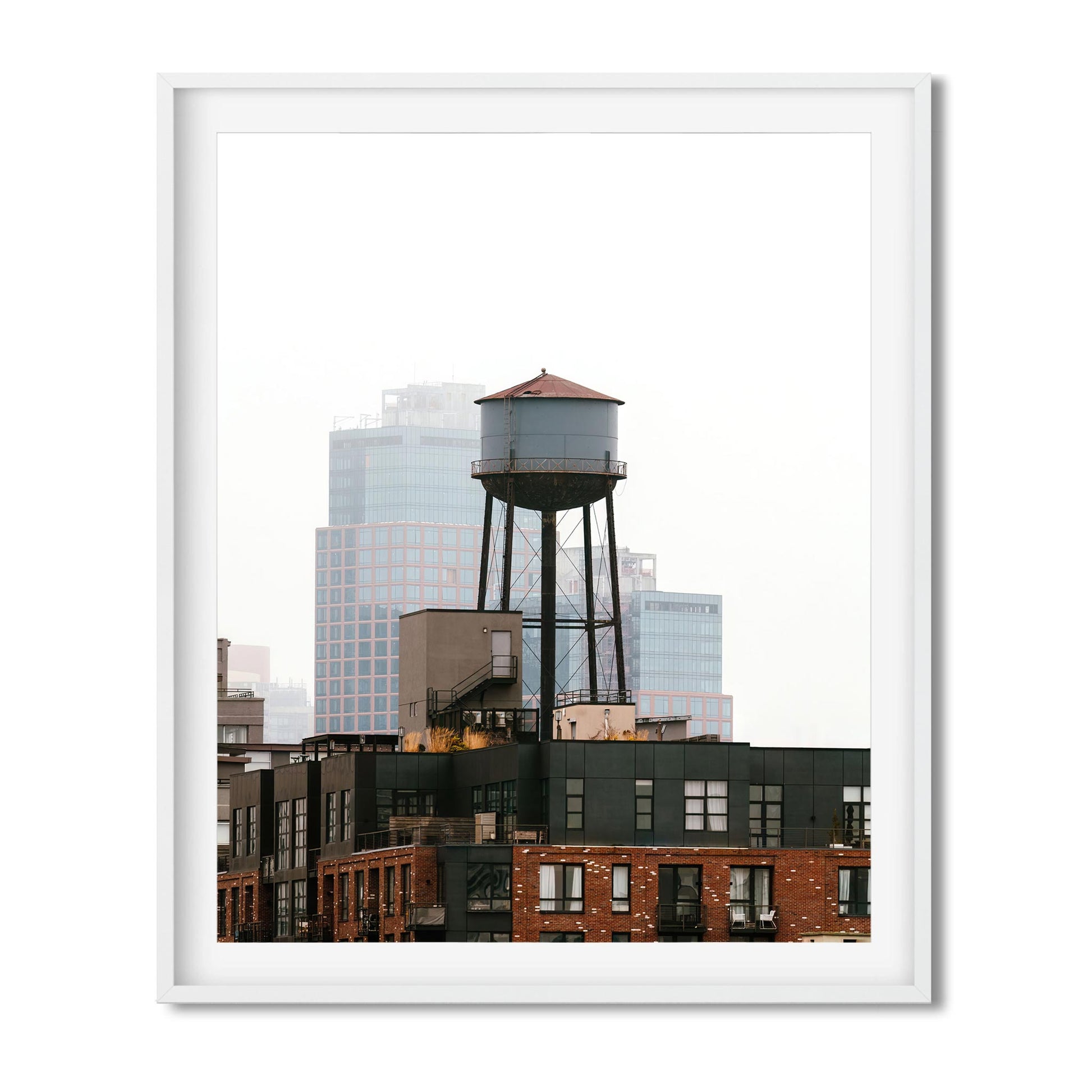 Fine art print of Water Tower at Foggy Morning in Greenpoint, Brooklyn New York