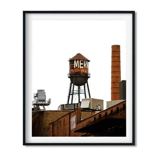 Fine art print of Rusty Water Tower in Greenpoint Brooklyn New York