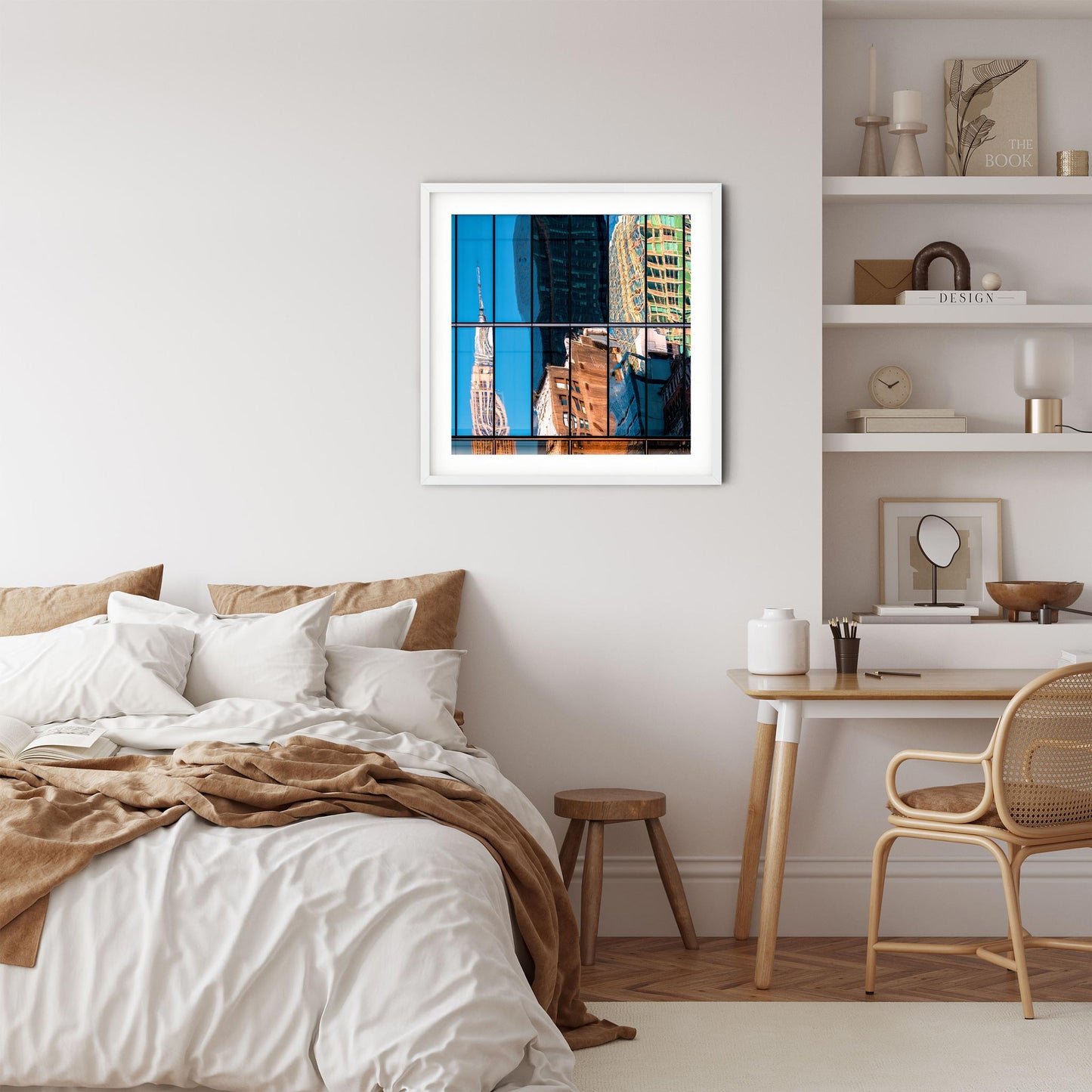 Fine art print of abstract buildings reflection of Empire State Building New York City