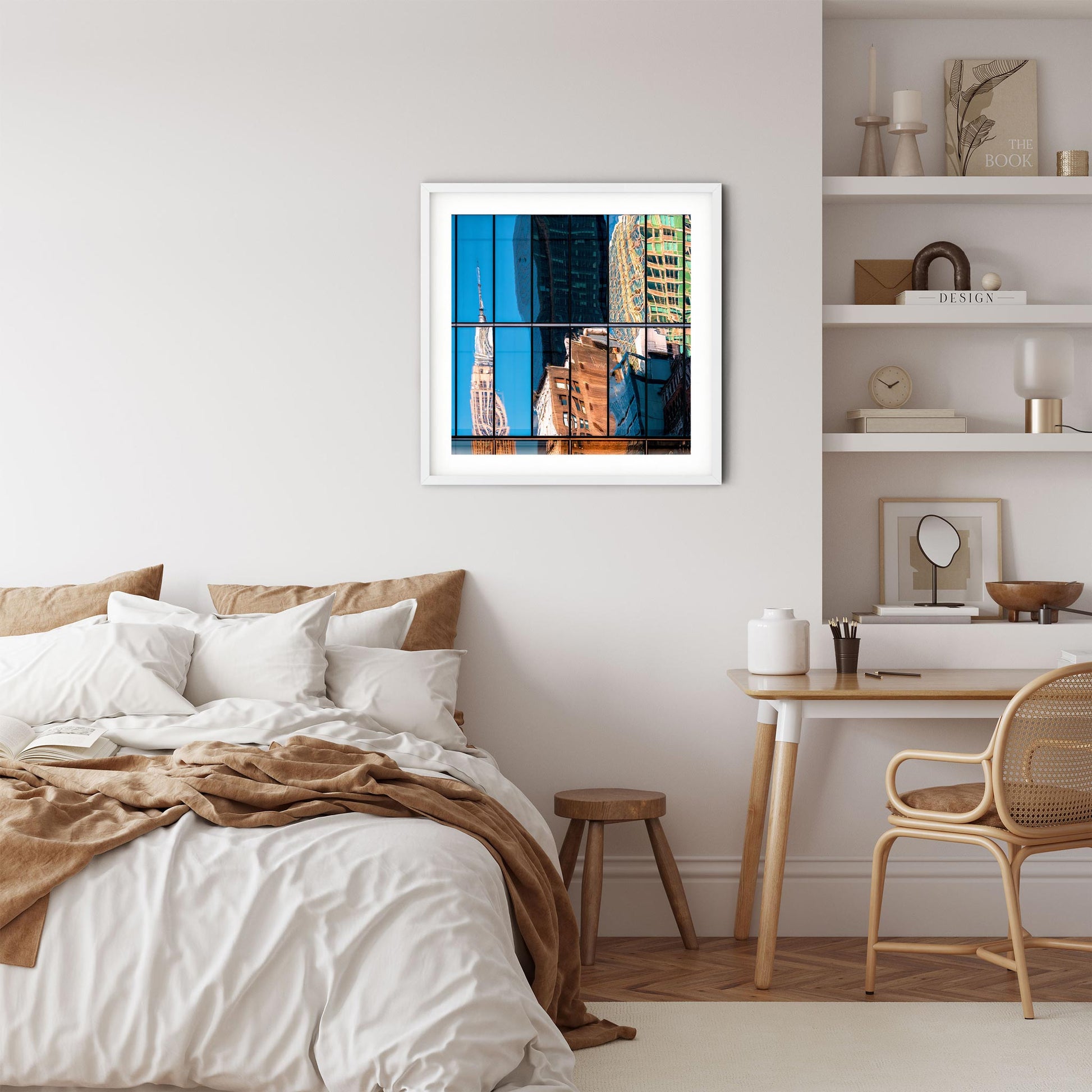 Fine art print of abstract buildings reflection of Empire State Building New York City