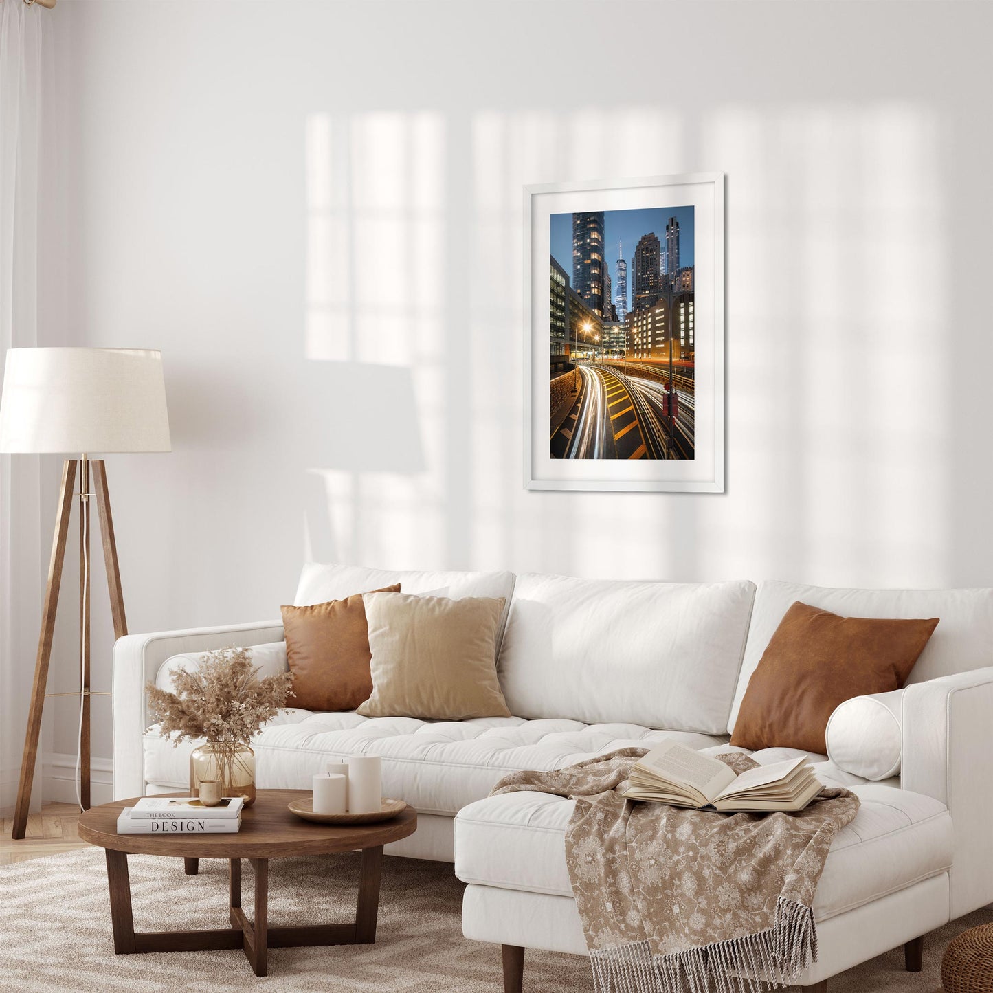 Fine art print of Light Trails in Lower Manhattan at Night