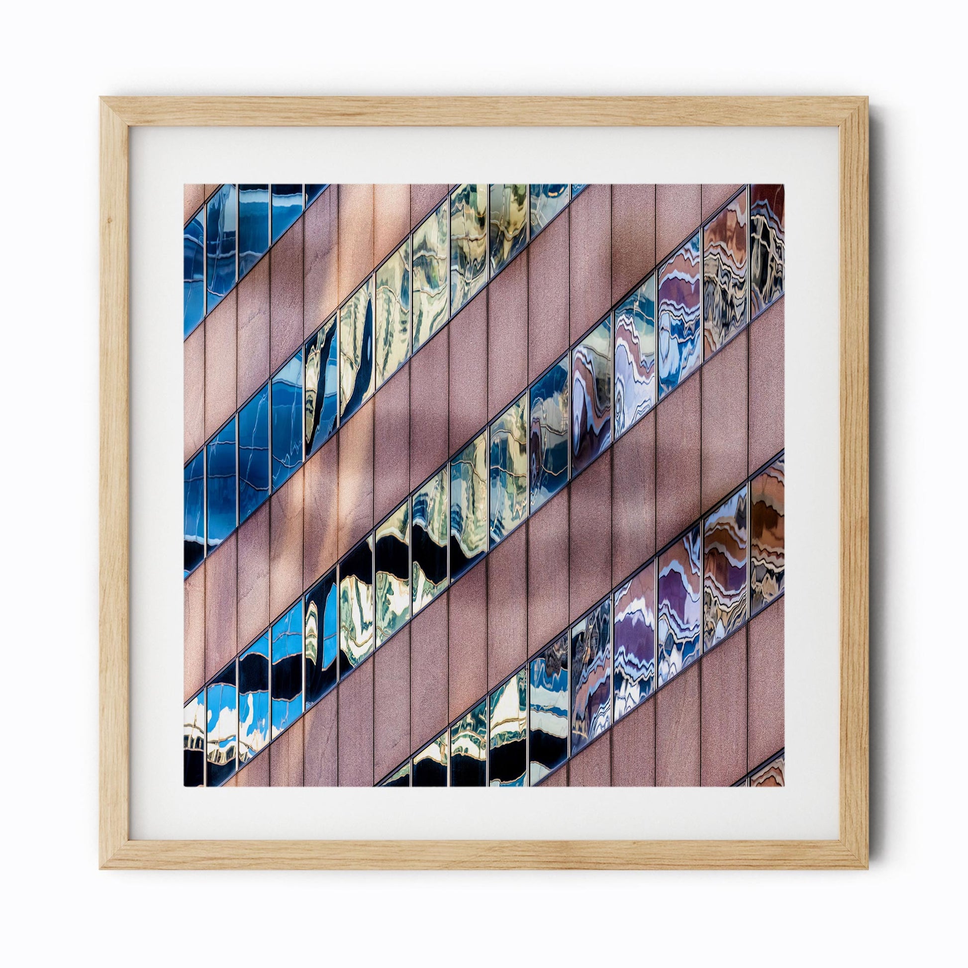 Fine art print of abstract building reflection in Midtown East New York City