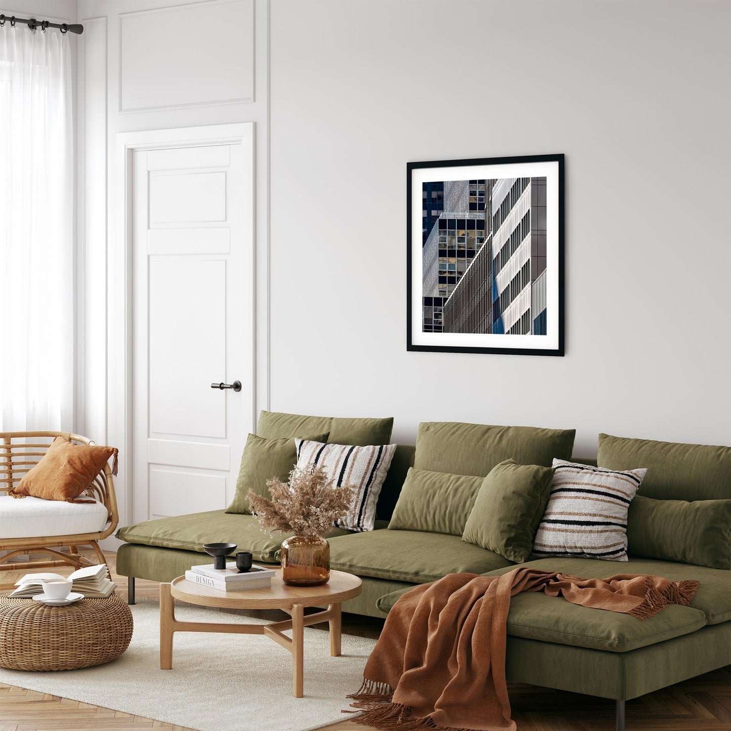 Fine art print of abstract modern building reflection in Midtown East New York City