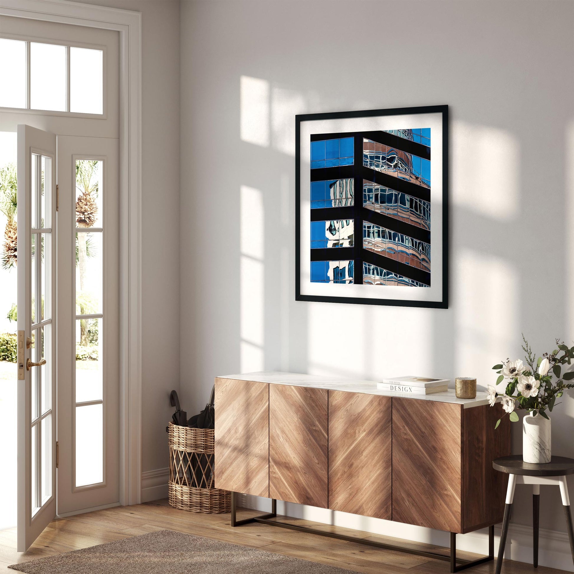 Fine art print of abstract building reflection in Midtown East New York City