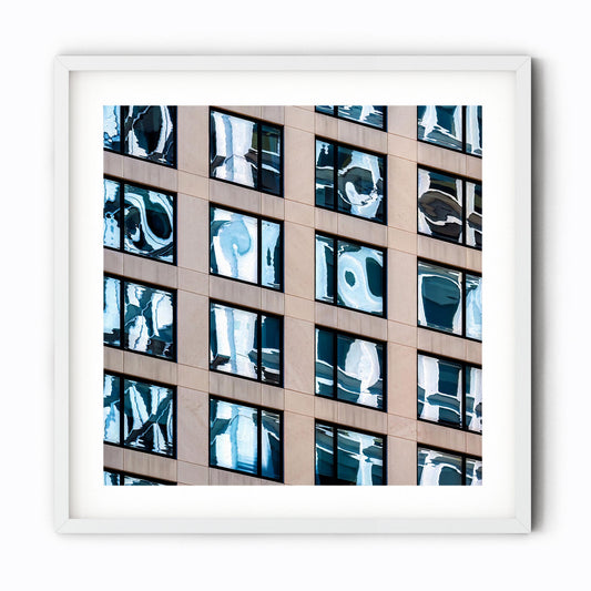 Fine art print of abstract building reflection in Midtown East New York City