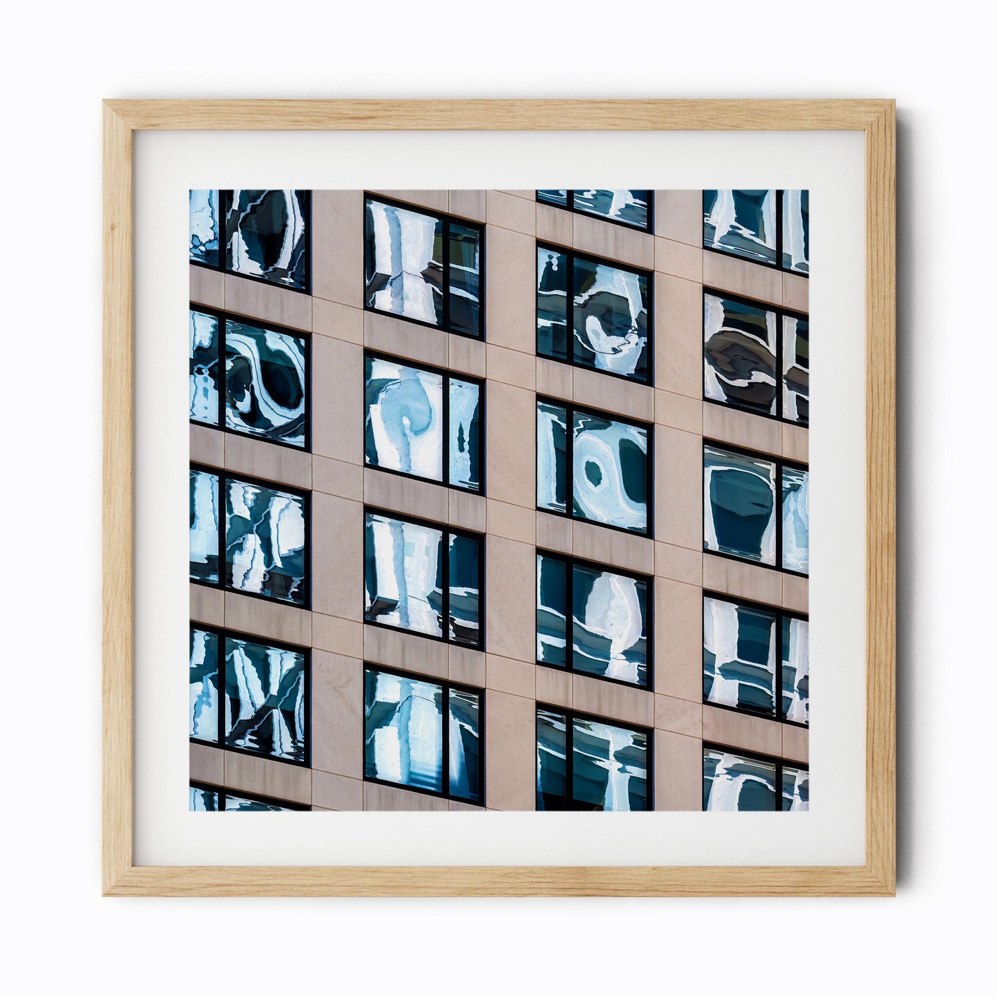 Fine art print of abstract building reflection in Midtown East New York City