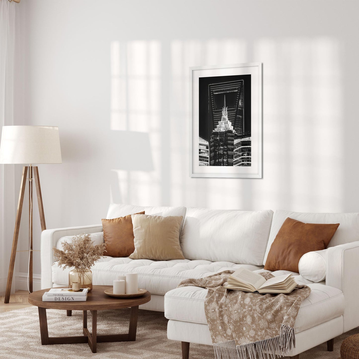 Fine art print of China Jin Mao Tower and Shanghai World Financial Center at Night