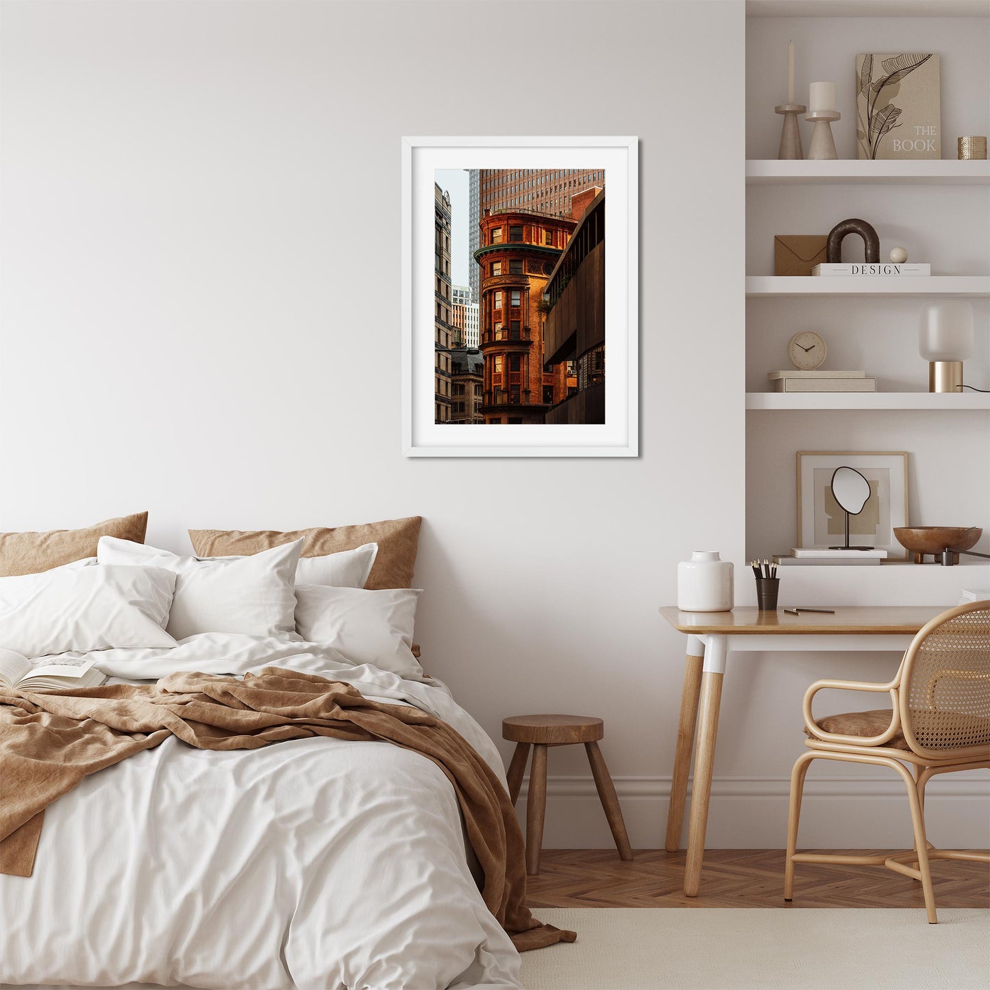 New York Cityscape Photography Color Fine Art Print of Delmonico's Lower Manhattan at sunset