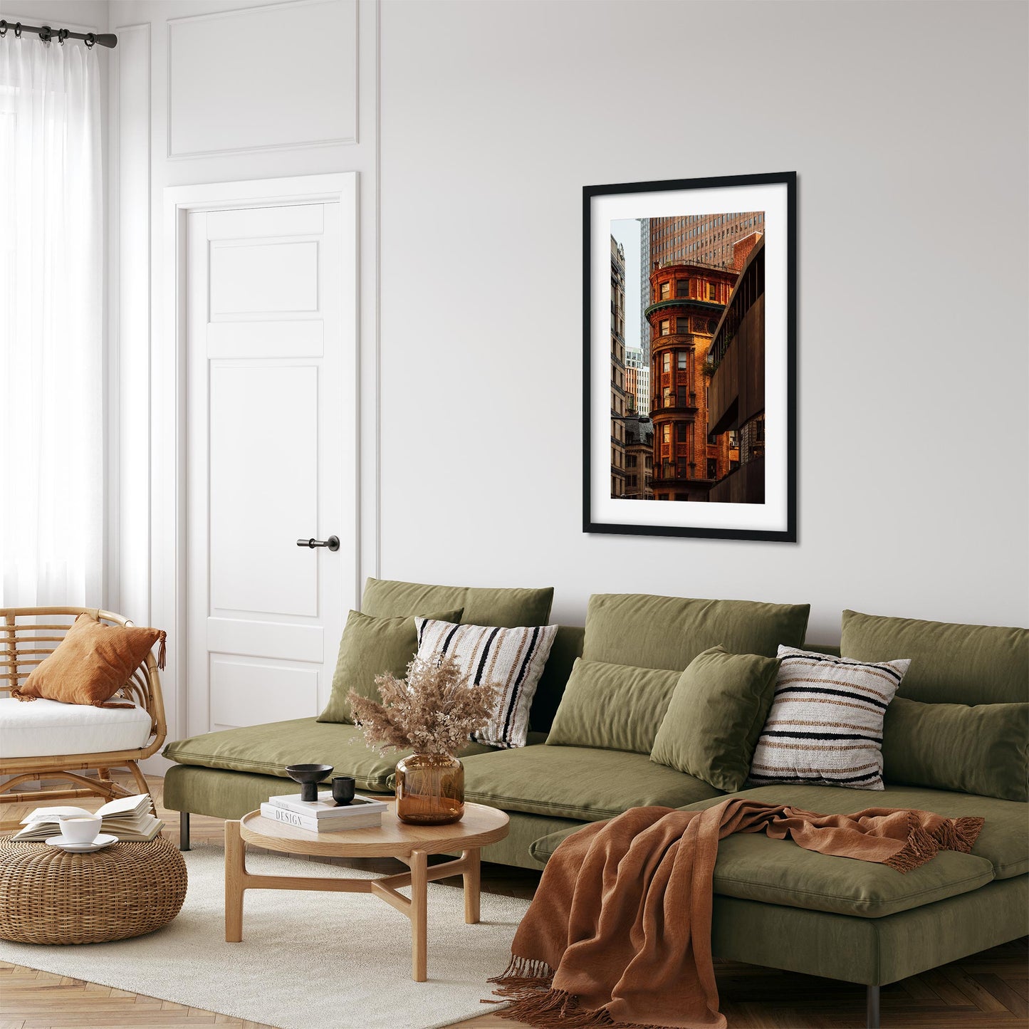 New York Cityscape Photography Color Fine Art Print of Delmonico's Lower Manhattan at sunset