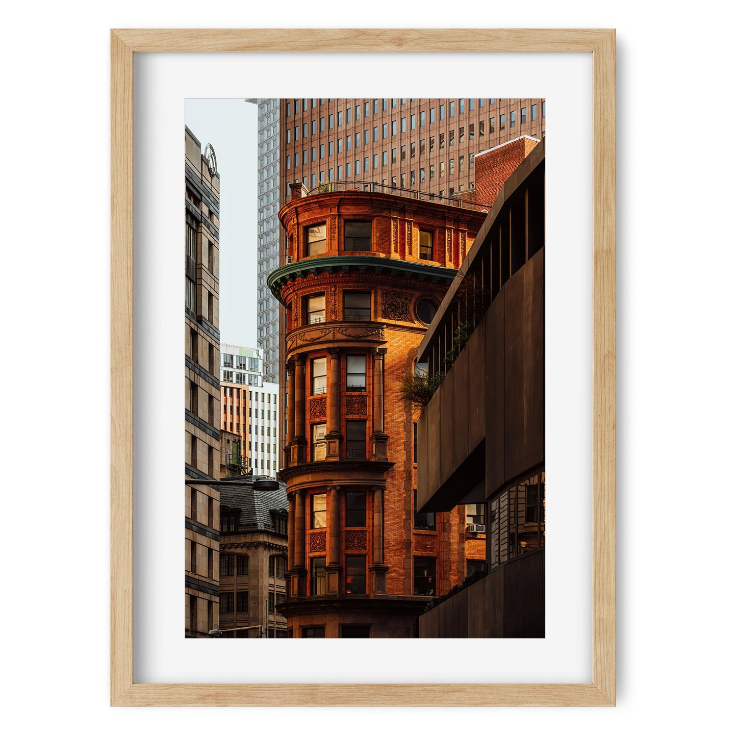 New York Cityscape Photography Color Fine Art Print of Delmonico's Lower Manhattan at sunset