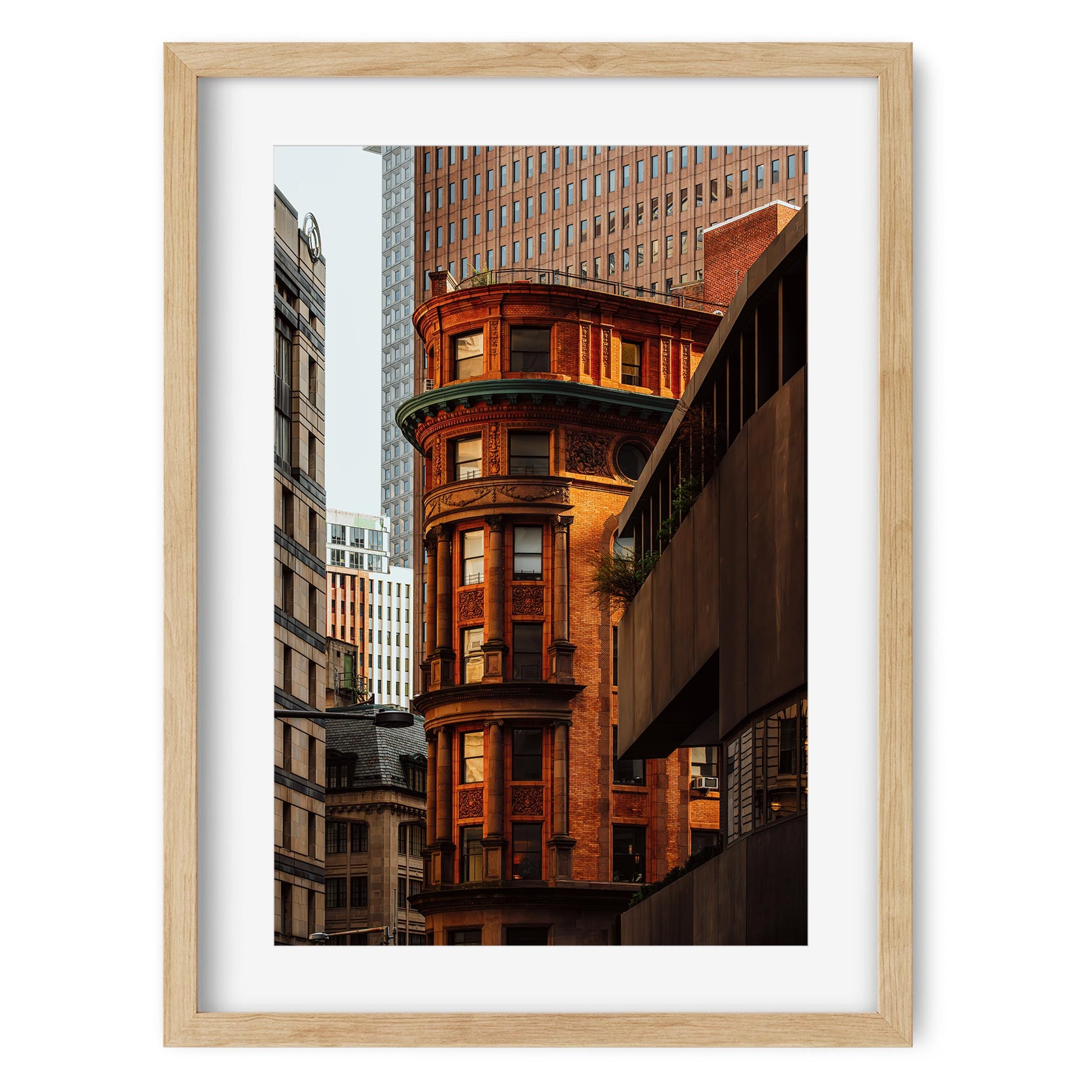 New York Cityscape Photography Color Fine Art Print of Delmonico's Lower Manhattan at sunset