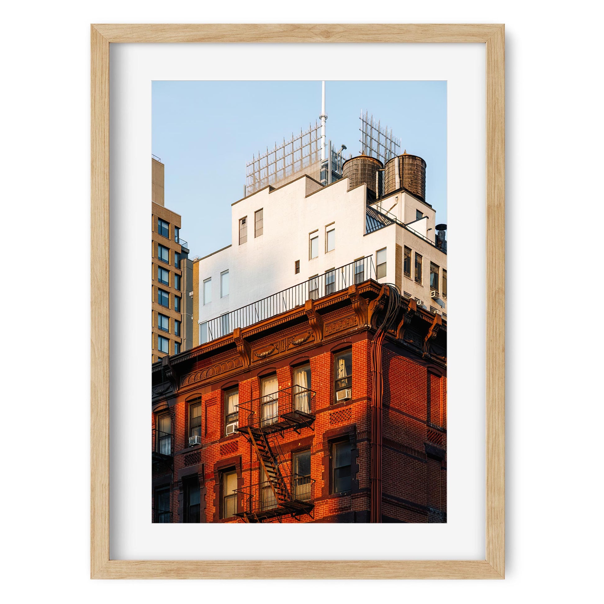 Fine art print of Historical and Modern Buildings Stacked in Garment District NYC