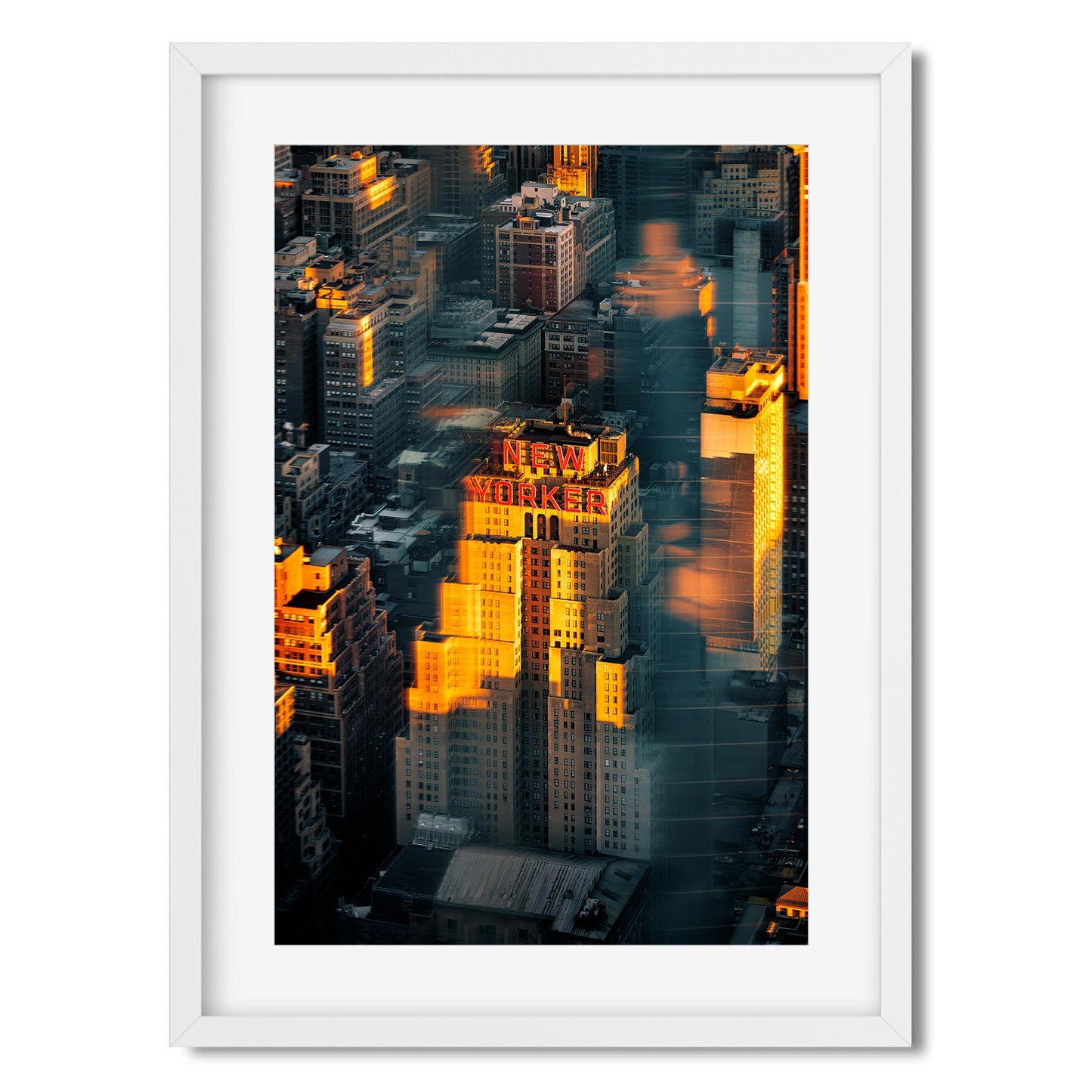 Fine art print of Iconic New Yorker Sign in Midtown Manhattan New York City at sunset