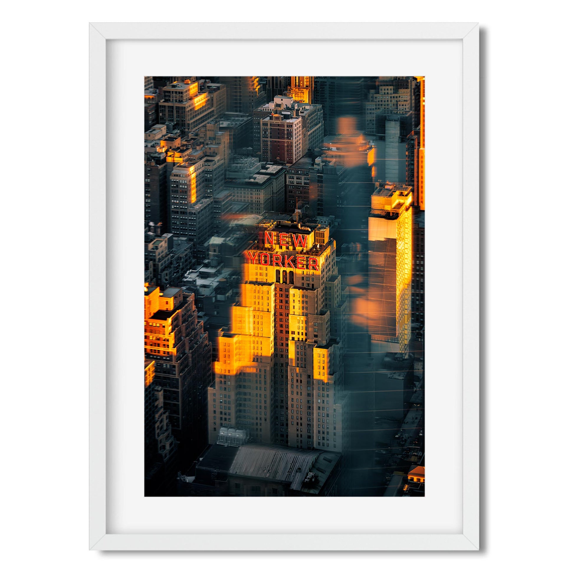 Fine art print of Iconic New Yorker Sign in Midtown Manhattan New York City at sunset