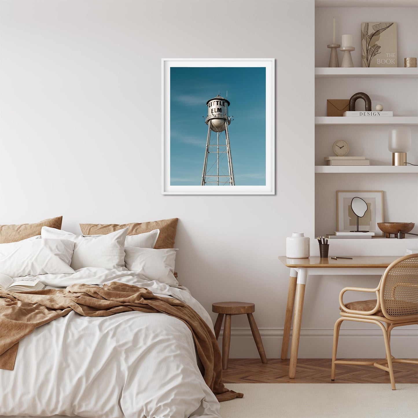 Architecture Photography Color Fine Art Print of Historic Little Elm Water Tower in Texas