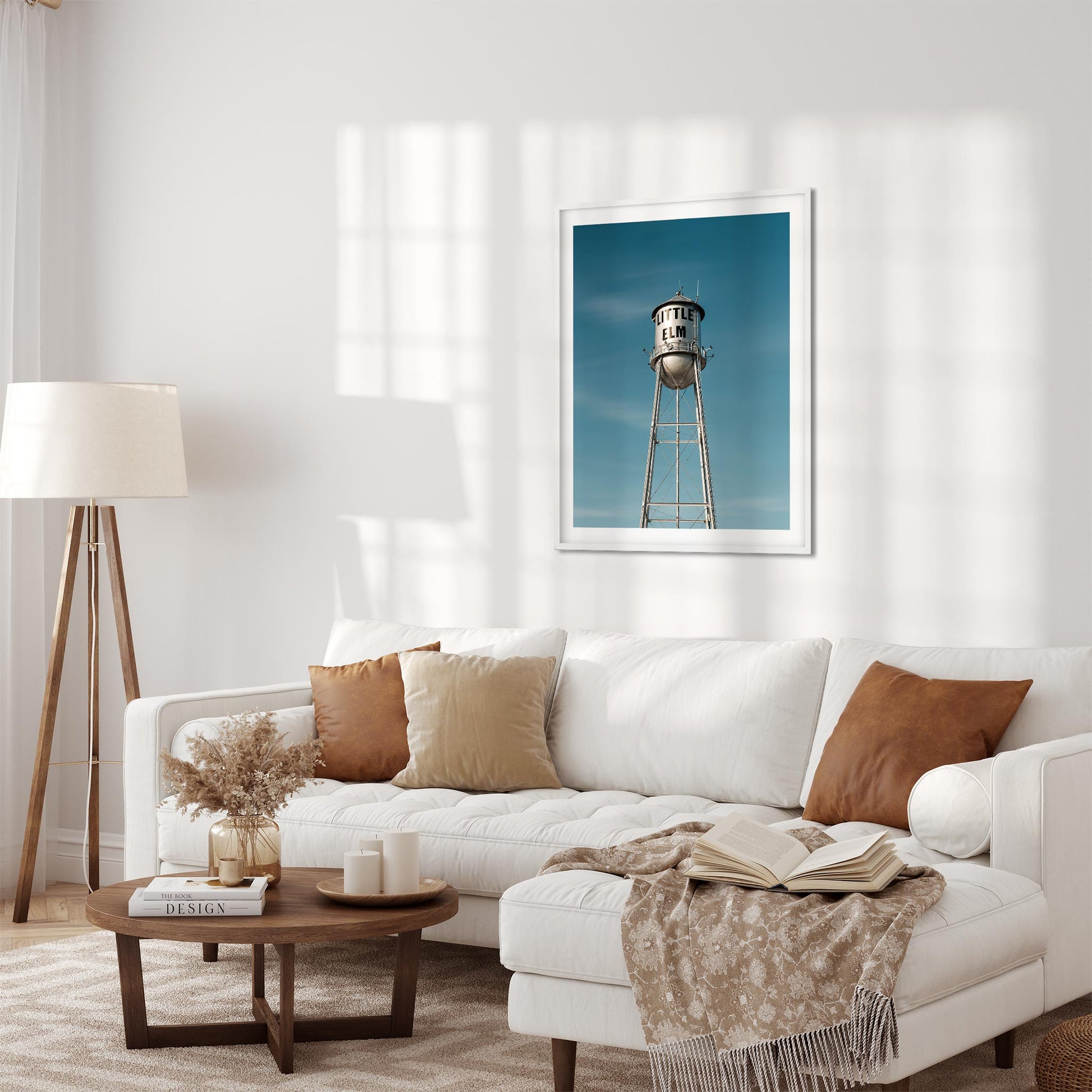 Architecture Photography Color Fine Art Print of Historic Little Elm Water Tower in Texas