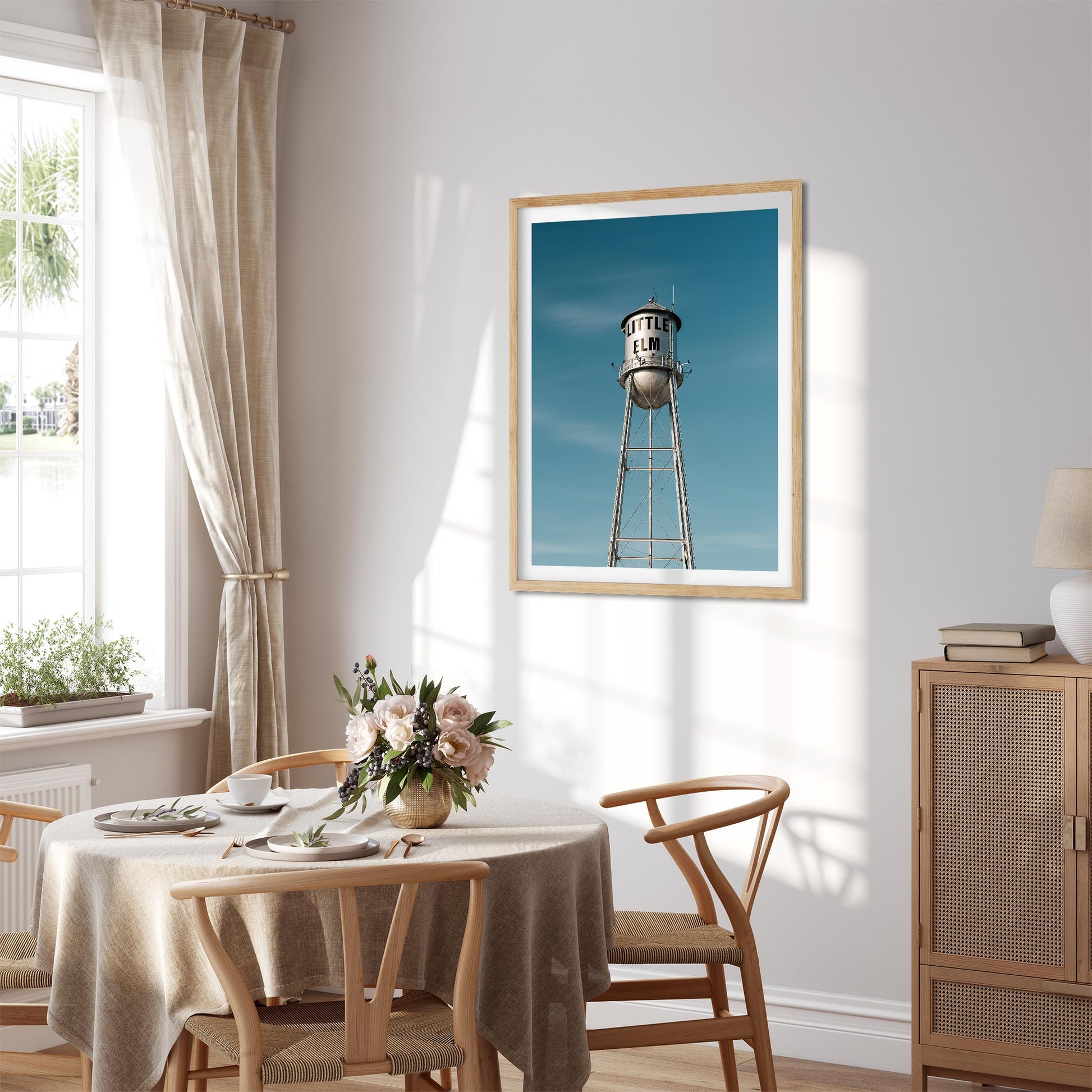 Architecture Photography Color Fine Art Print of Historic Little Elm Water Tower in Texas