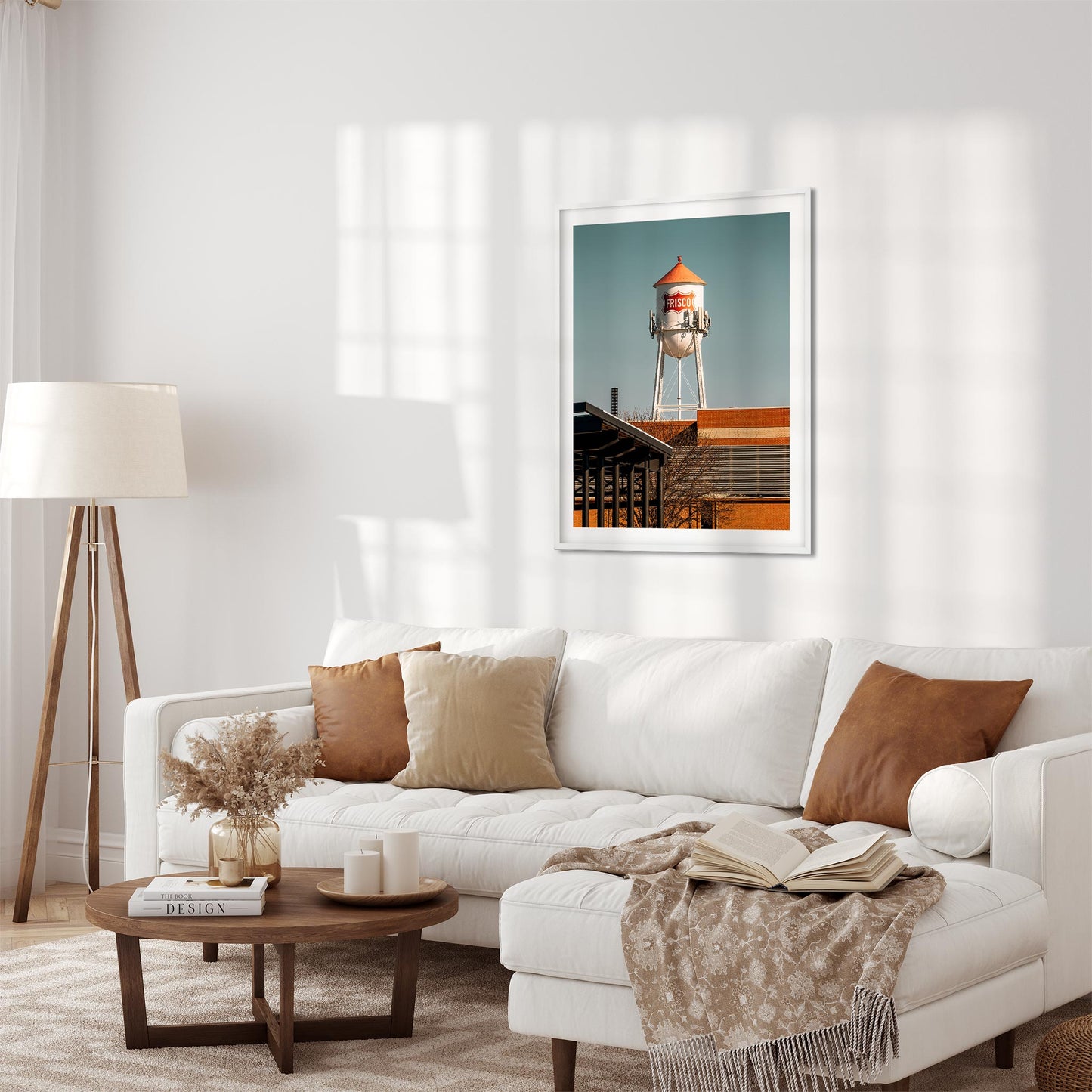 Color Architecture Photography Fine Art Print of Frisco Downtown Water Tower in Texas