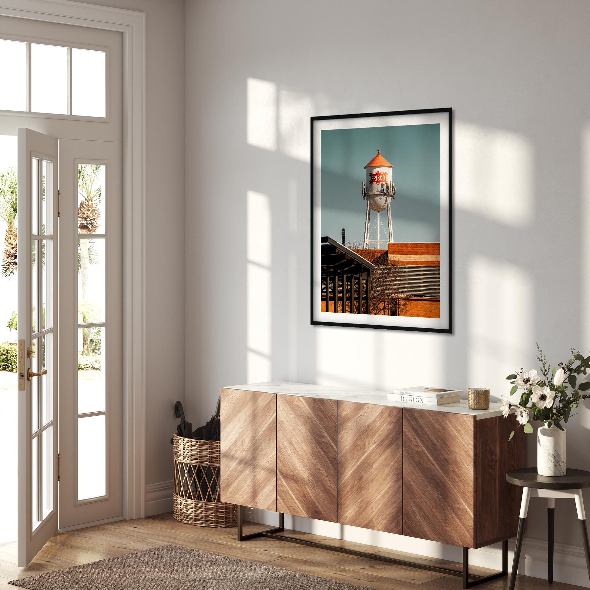 Color Architecture Photography Fine Art Print of Frisco Downtown Water Tower in Texas