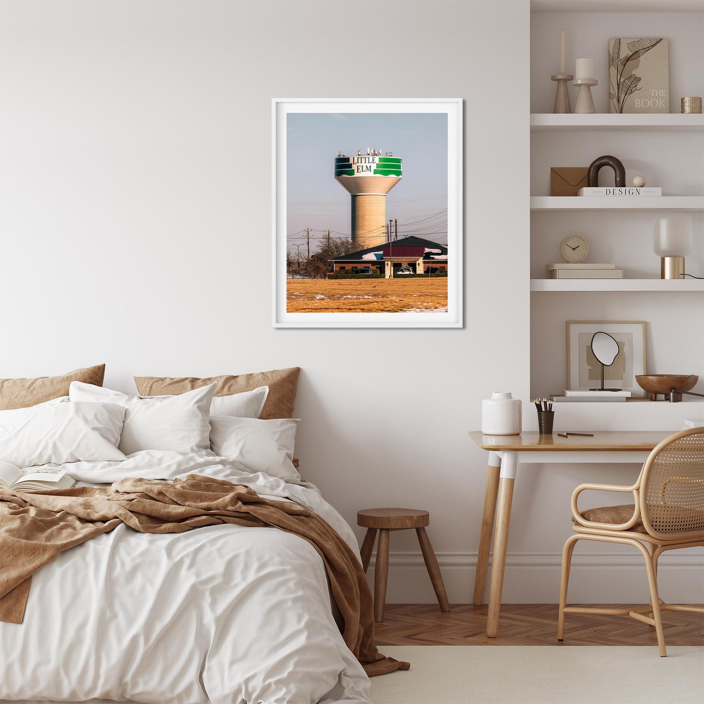 Color Architecture Photography Fine Art Print of Little Elm Water Tower in Texas