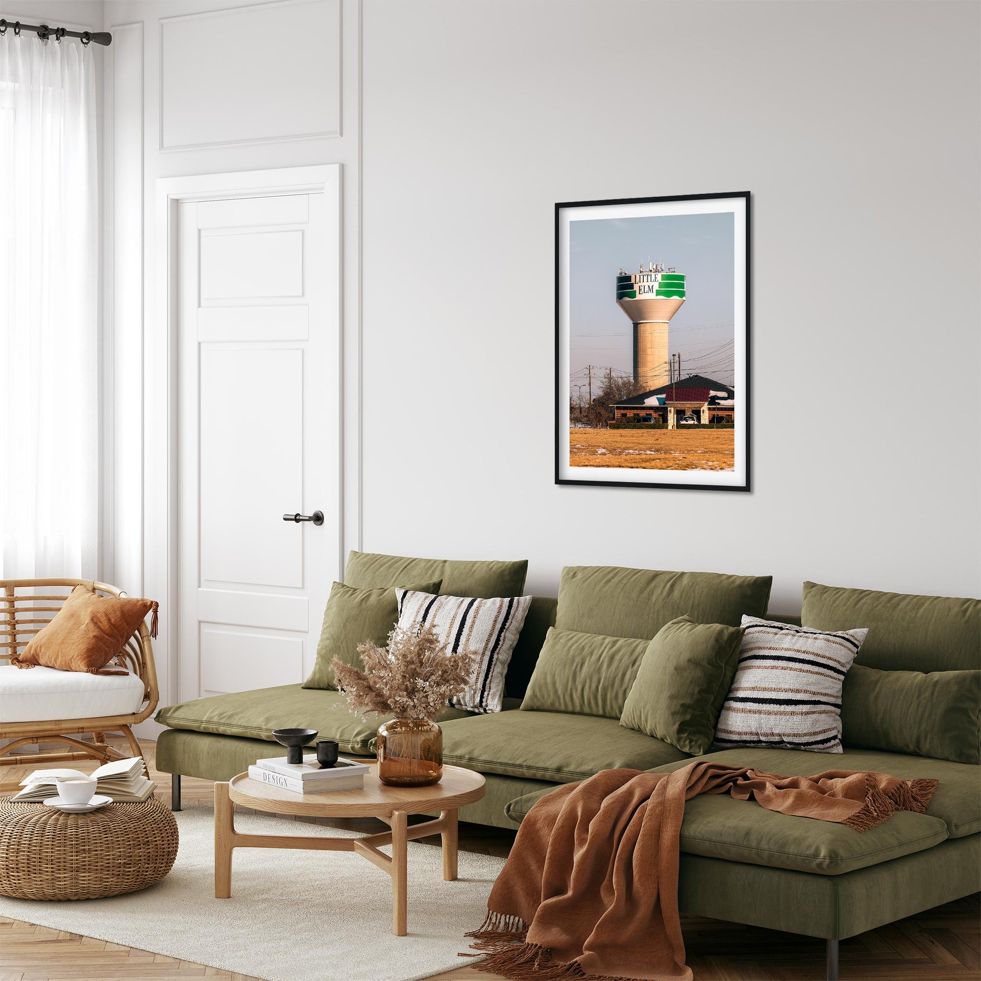 Color Architecture Photography Fine Art Print of Little Elm Water Tower in Texas