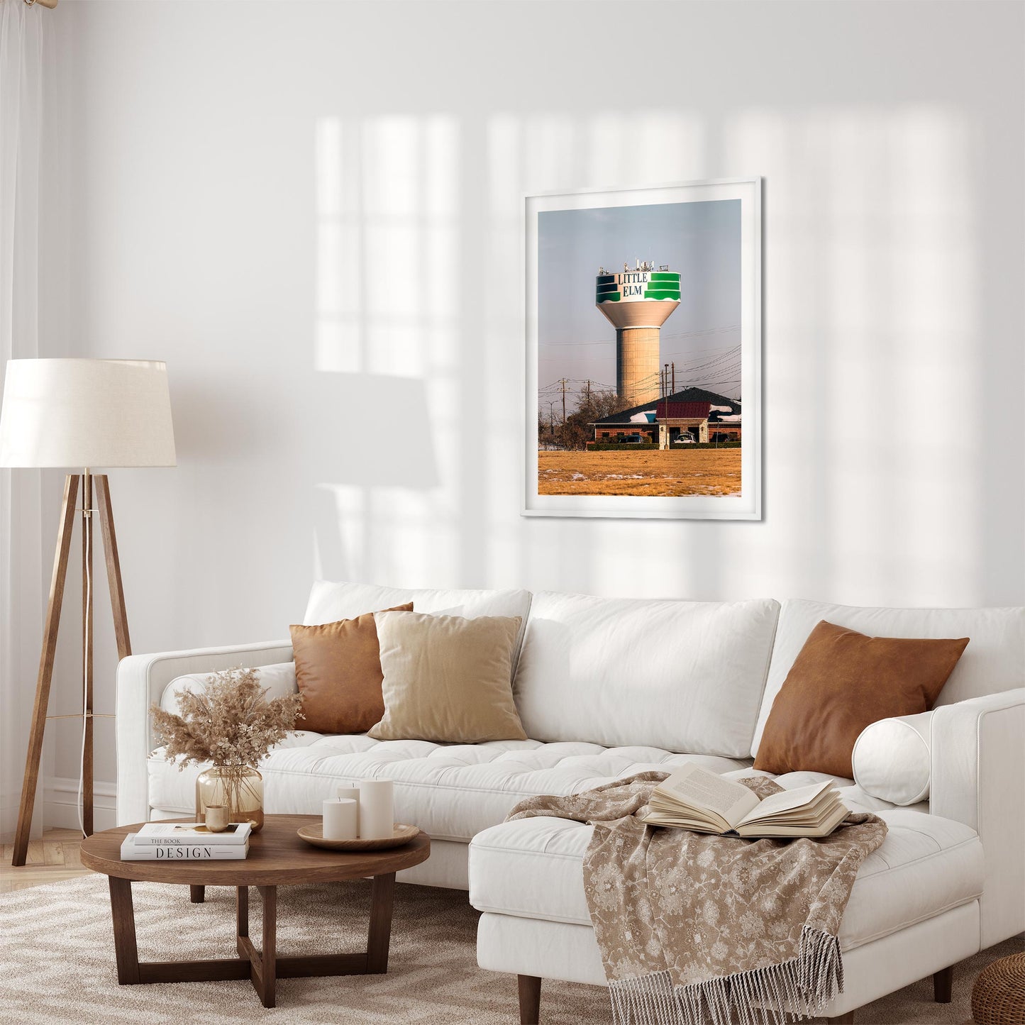 Color Architecture Photography Fine Art Print of Little Elm Water Tower in Texas