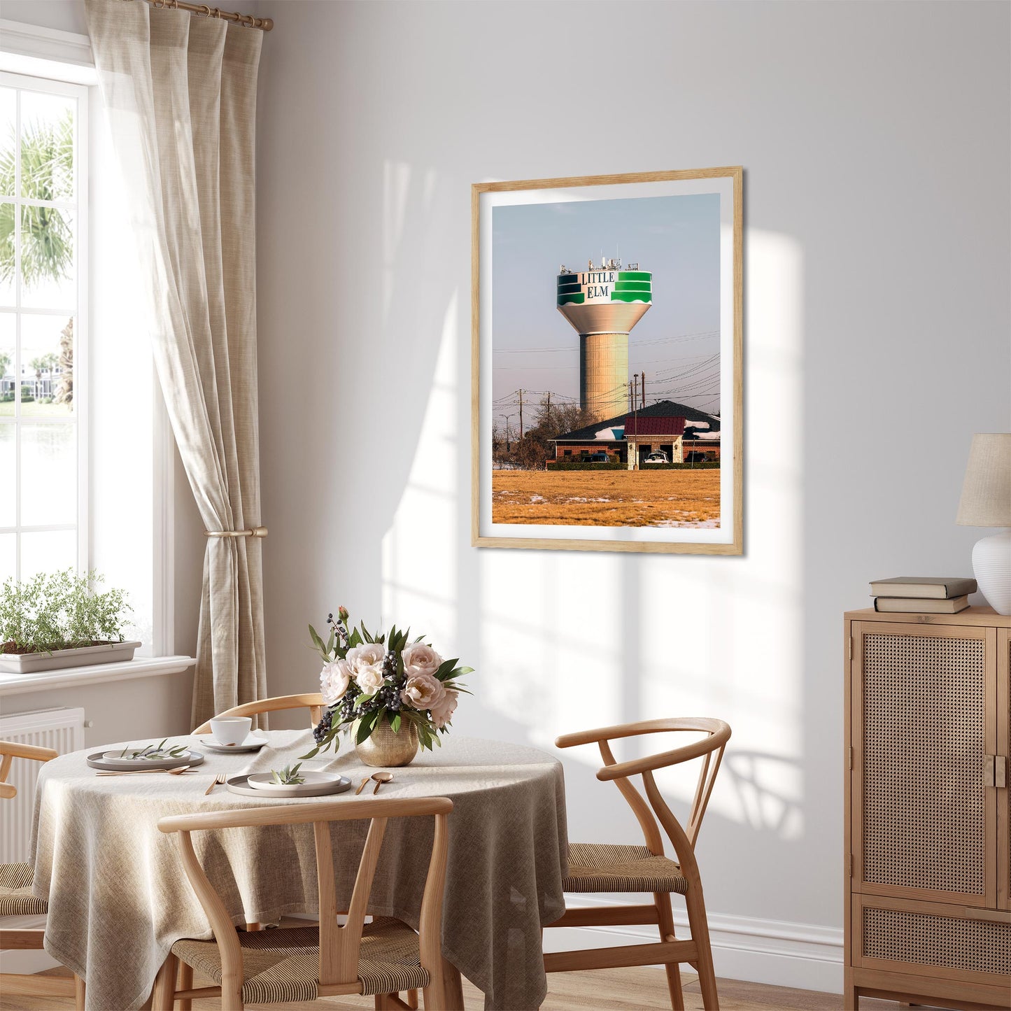 Color Architecture Photography Fine Art Print of Little Elm Water Tower in Texas
