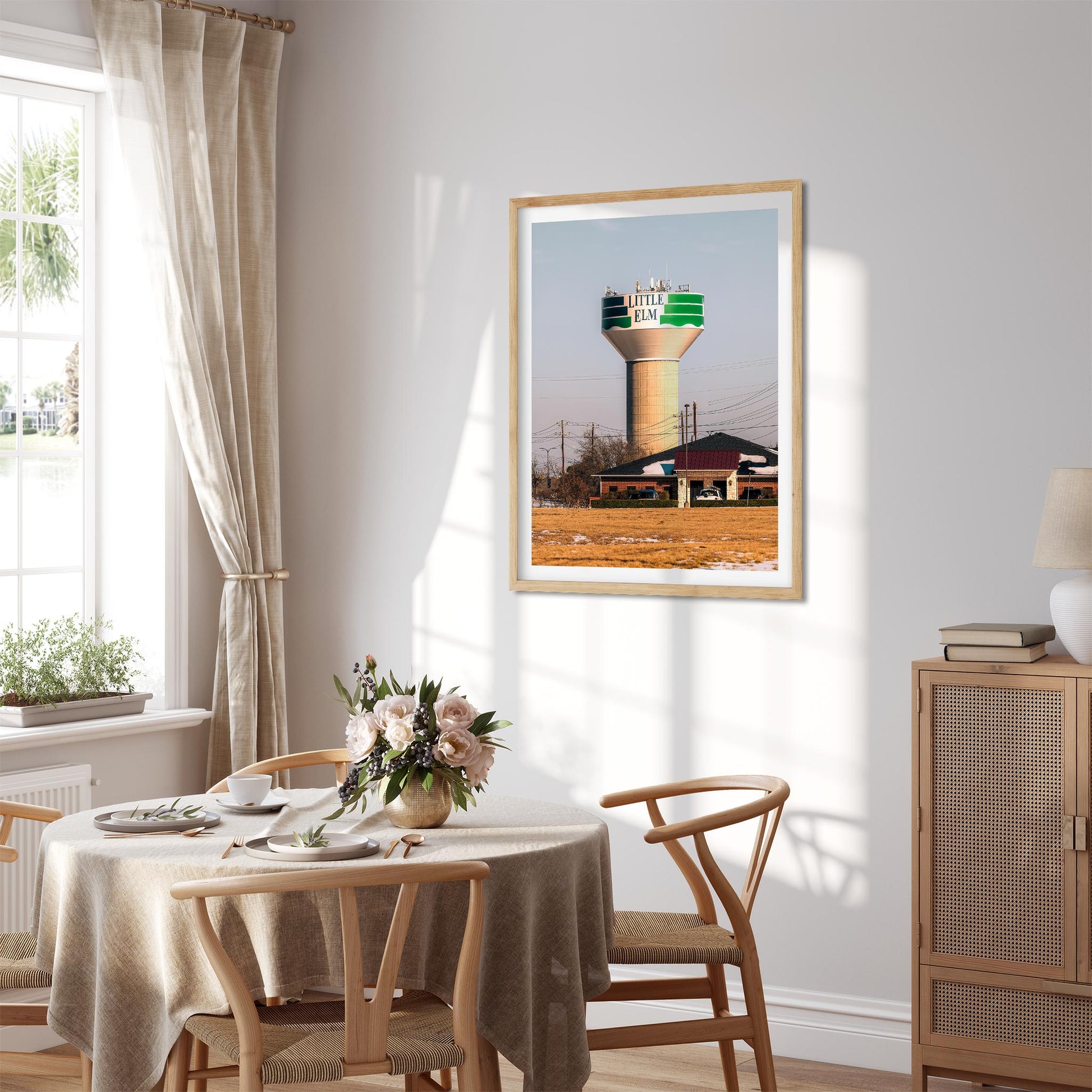 Color Architecture Photography Fine Art Print of Little Elm Water Tower in Texas