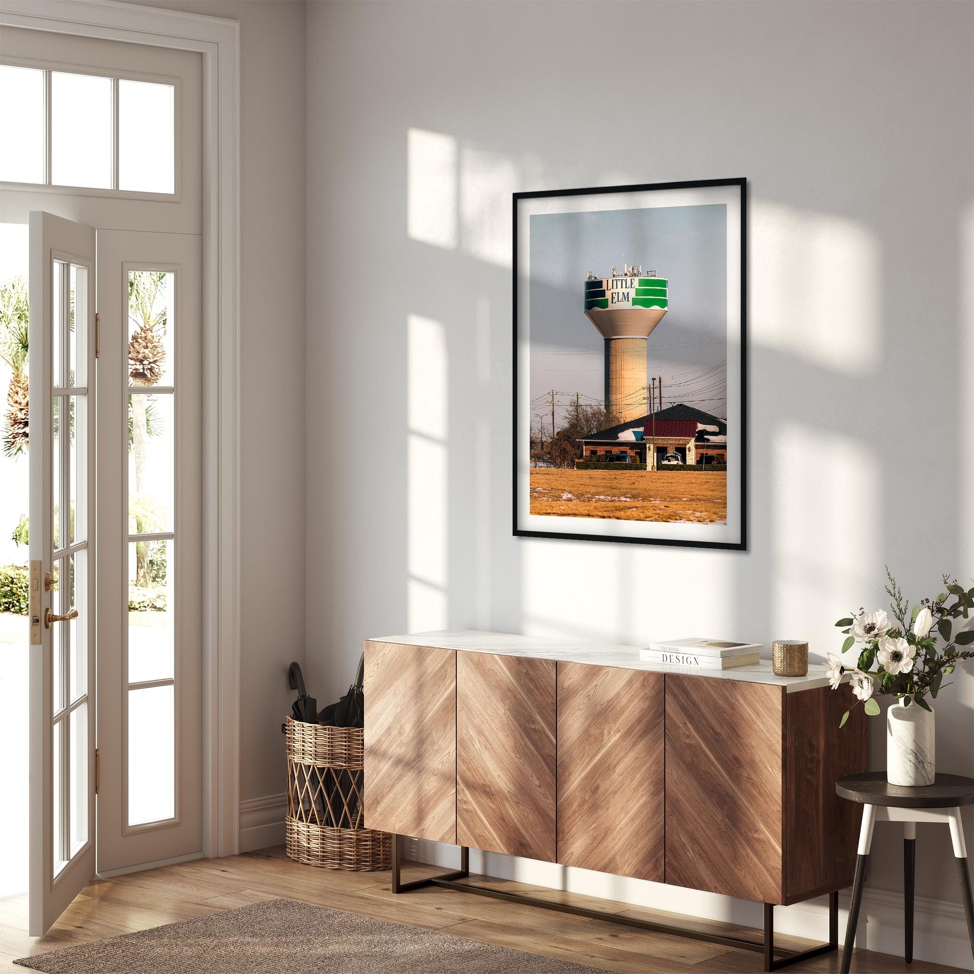 Color Architecture Photography Fine Art Print of Little Elm Water Tower in Texas