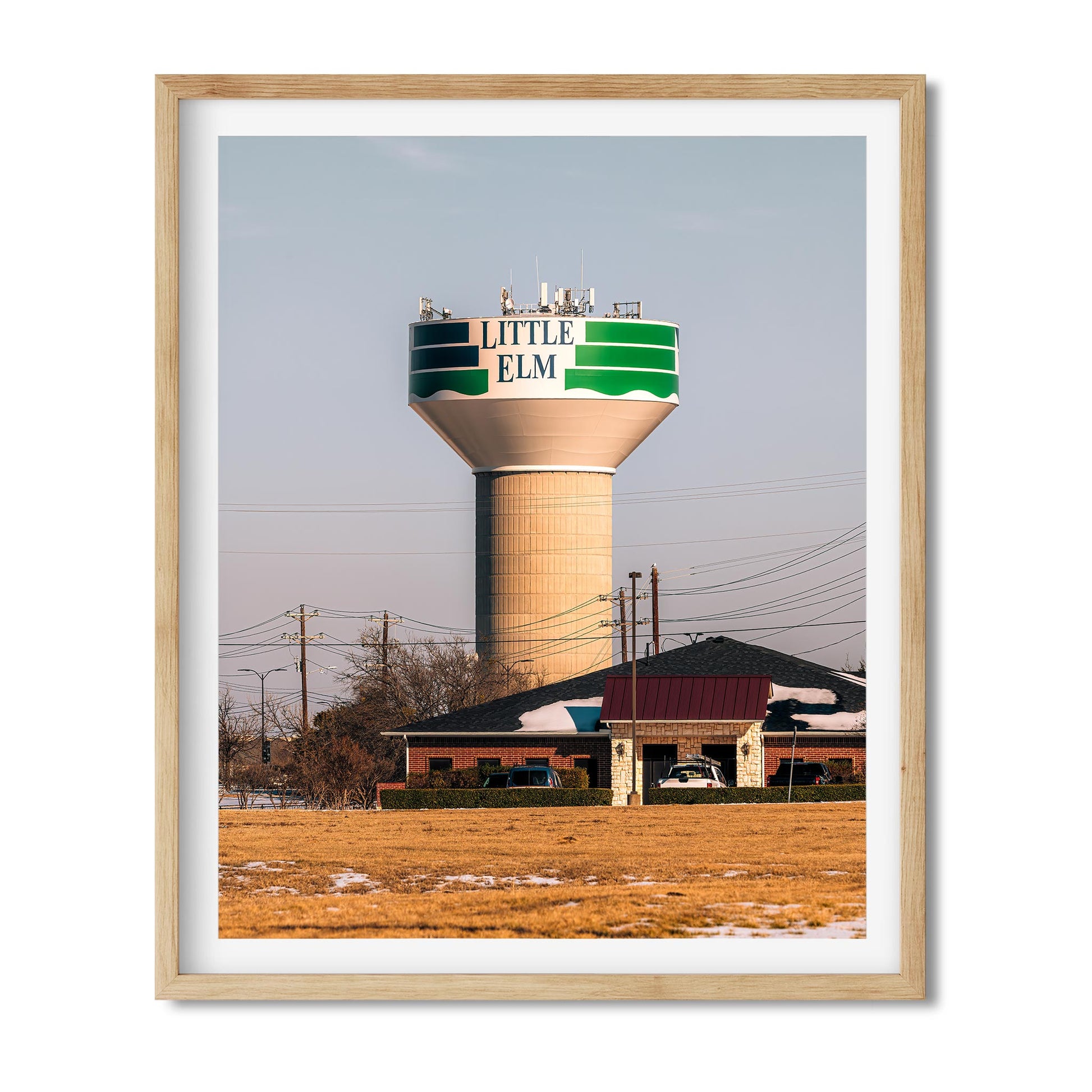 Color Architecture Photography Fine Art Print of Little Elm Water Tower in Texas